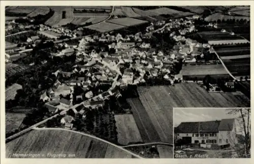 Ak Hermaringen an der Brenz Württemberg, Luftaufnahme von  Gasthaus Rössle, ländliche Umgebung