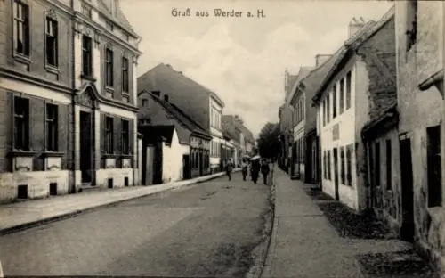 Ak Werder an der Havel, Straßenpartie