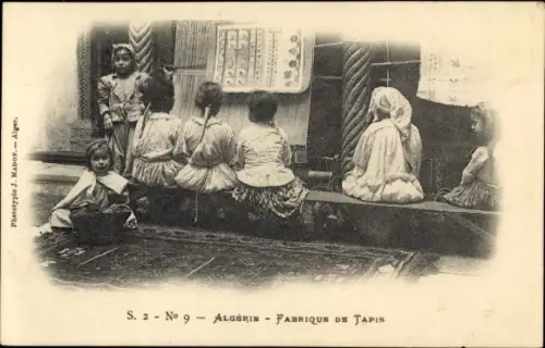 Ak Algerien, Fabrique de Tapis, Teppichweber