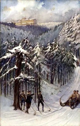 Ak Wieda Walkenried im Harz, Berghotel Stöberhai, Bahnstation Wiedaer Hütte, Pension A. Panse