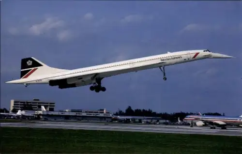 Ak Flugzeug Concorde 102, British Airways, Miami 1990