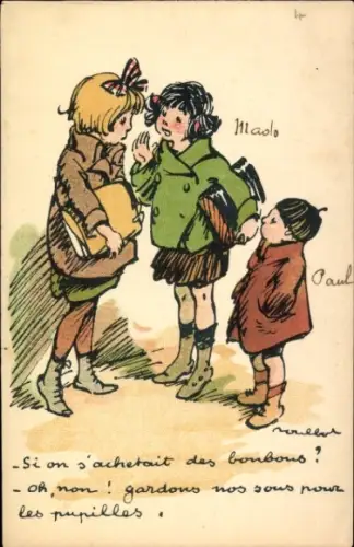Künstler Ak Poulbot, Francisque, Si on s'achetrait des bonbons, Kinder