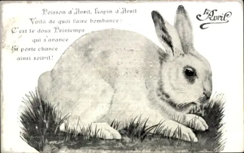 Künstler Ak 1. April, Hase