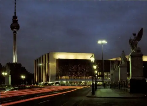 Ak Berlin, Marx Engels Brücke, Fernsehturm, Palast der Republik