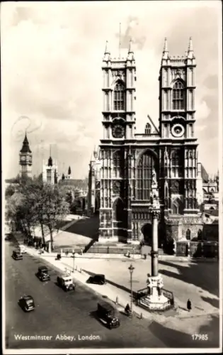 Ak Westminster London City, Westminster Abbey,   Abtei, Autos auf der Straße, 