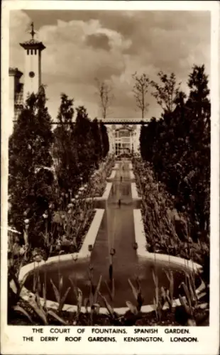 PC Kensington, London, England, Court of Fountains, Spanish Garden