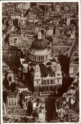 Ak London City, St Paul's Cathedral, Luftbild
