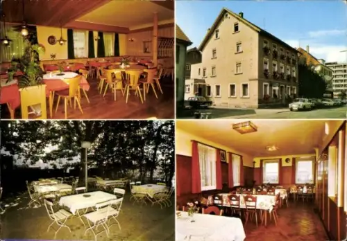 Ak Friedrichshafen am Bodensee, Gasthof Rebstock, Restaurant, moderne Fremdenzimmer, Wirtschaftsg