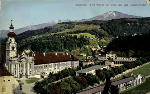 Ak Innsbruck in Tirol,  Stift Wilten, Berg Isel, Patscherkofel