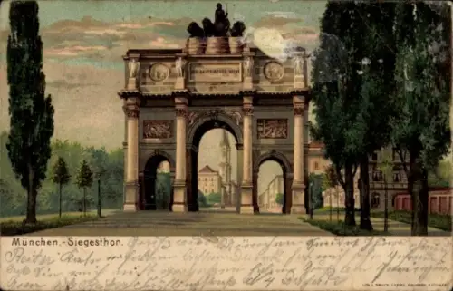 Litho München Bayern, Siegestor