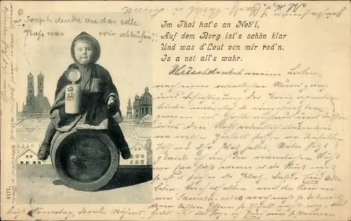 Ak München Bayern, Kindl, Bierfass