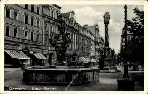 Ak Świdnica Schweidnitz Schlesien, Neptunbrunnen