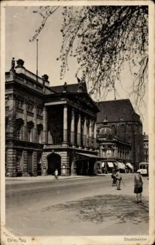 Ak Wrocław Breslau Schlesien, Stadttheater