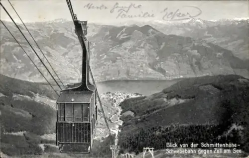 Ak Zell am See in Salzburg, Schwebebahn, Blick von der Schmittenhöhe,  Österreich