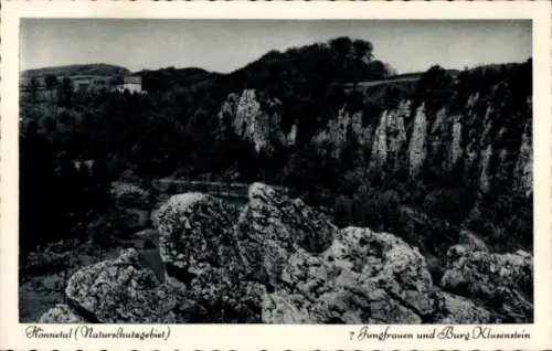 Ak Hönnetal Hemer im Sauerland,  Naturschutzgebiet, 7 Jungfrauen, Burg Klusenstein