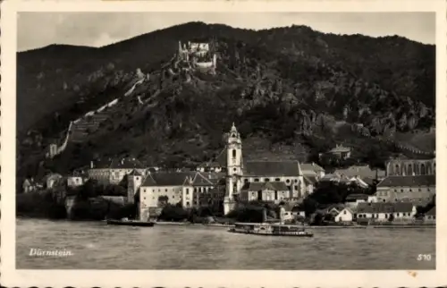 Ak Dürnstein an der Donau Wachau Niederösterreich,  Stadt am Wasser, Burg   Bauwerke