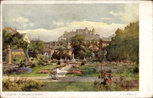 Künstler Ak E. T. Compton, Salzburg in Österreich,  Mirabellgarten