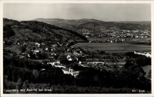 Ak Eggenberg Graz Steiermark, Eggenberg, Andritz, Graz, Landschaft, Häuser, Bäume