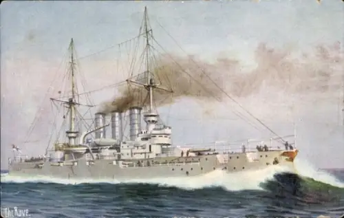 Künstler Ak Rave, Chr., Marine Galerie, SM Linienschiff Preußen, Kaiserliche Marine
