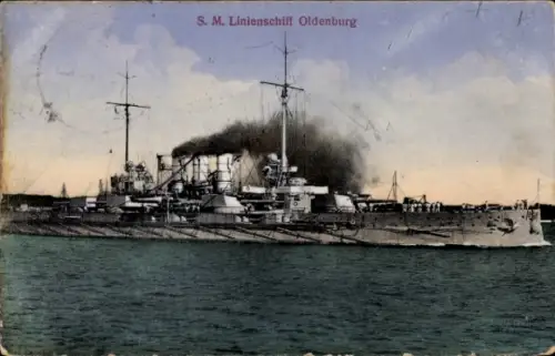 Ak Deutsches Kriegsschiff, SMS Oldenburg, Linienschiff