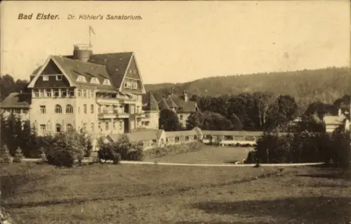 Ak Bad Elster im Vogtland,  Dr. Köhler's Sanatorium, Gebäude, Landschaft