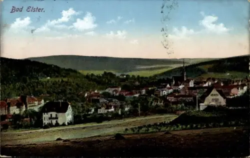 Ak Bad Elster im Vogtland,  Landschaft, Häuser, Bäume, Himmel
