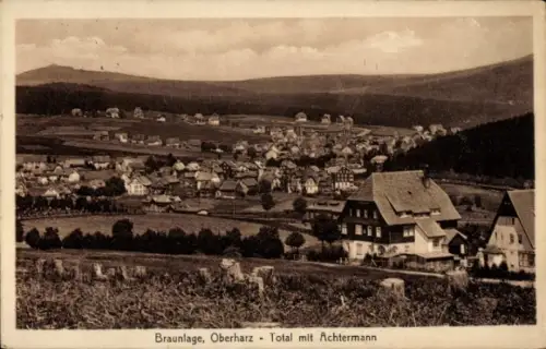 Ak Braunlage im Oberharz,  Landschaftsaufnahme, Achtermann, Häuser