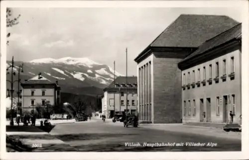 Ak Villach in Kärnten, Hauptbahnhof, Villacher Alpe