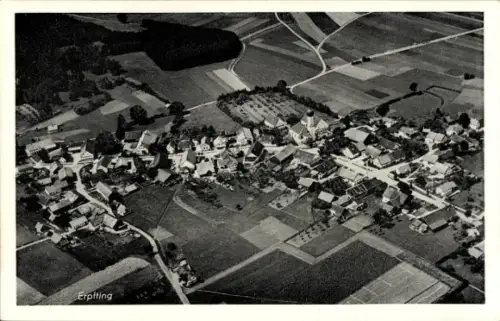 Ak Landsberg am Lech Oberbayern, Luftaufnahme von Erpiting, ländliche Umgebung, Felder, Häuser, K