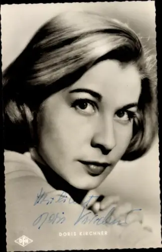 Ak Schauspielerin Doris Kirchner, Portrait, DFH Film, Die verpfuschte Hochzeitsnacht, Autogramm
