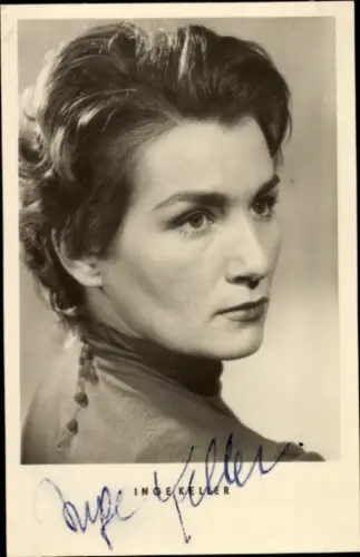 Ak Schauspielerin Inge Keller, Portrait, Autogramm