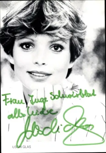 Foto Schauspielerin Uschi Glas, Portrait, Autogramm
