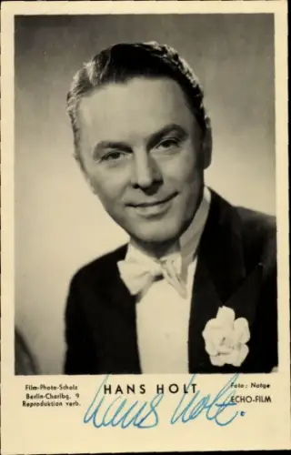 Ak Schauspieler Hans Holt, Portrait, Autogramm