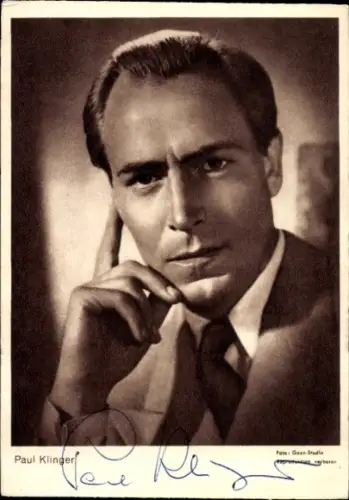 Ak Schauspieler Paul Klinger, Porträt, Autogramm