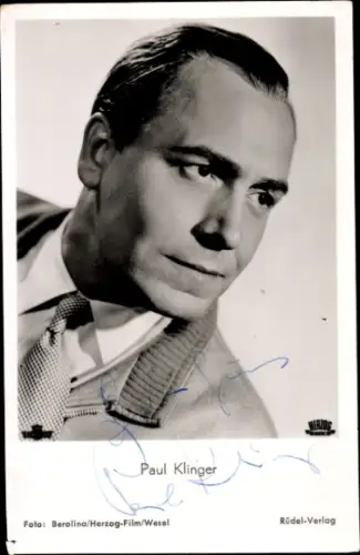 Ak Schauspieler Paul Klinger, Portrait, Autogramm, wenn der weiße Flieder wieder blüht