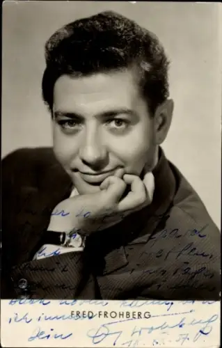 Foto Schauspieler Fred Frohberg, Portrait, Armbanduhr, Autogramm
