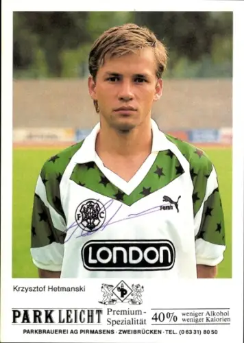 Autogrammkarte Fußballer Krzysztof Hetmanski, FC Homburg, Autogramm