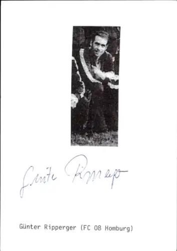 Autogrammkarte Fußballer Günter Ripperger, FC Homburg