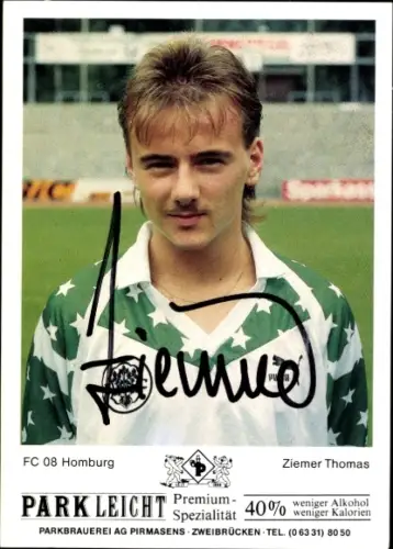 Autogrammkarte Fußballer Thomas Ziemer, FC Homburg, Autogramm