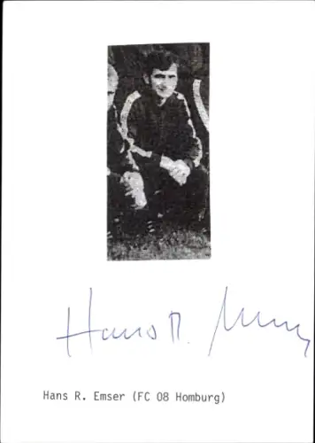 Autogramm Fußballer Hans R. Emser, FC Homburg, Portrait