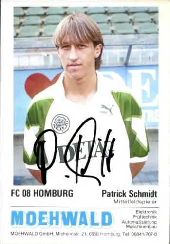 Autogrammkarte Fußballer Patrick Schmidt, FC Homburg, Autogramm
