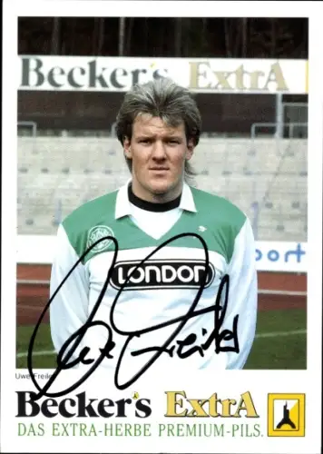 Autogrammkarte Fußballer Uwe Freiler, FC Homburg, Autogramm