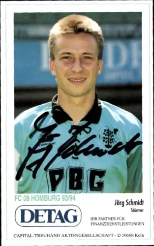 Autogrammkarte Fußballer Jörg Schmidt, FC Homburg, Autogramm