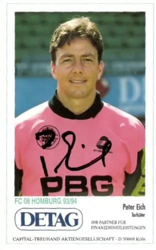 Autogrammkarte Fußballer Peter Eich, FC Homburg, Autogramm