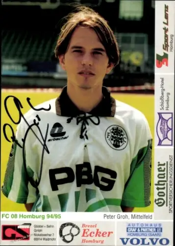 Autogrammkarte Fußballer Peter Groh, FC Homburg, Autogramm