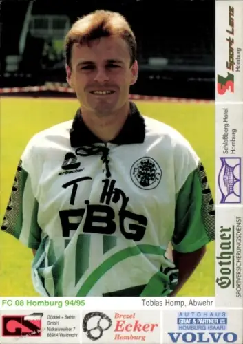 Autogrammkarte Fußballer Tobias Homp, FC Homburg, Autogramm