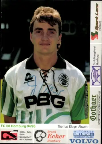 Autogrammkarte Fußballer Thomas Kluge, FC Homburg, Autogramm