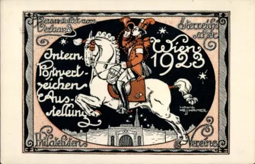 Künstler Ak Hesshaimer, L., Wien, Internationale Postwertzeichen Ausstellung 1923