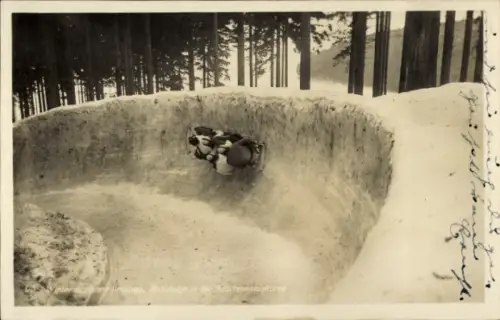 Ak Ilmenau in Thüringen, Bobsleigh in der Sportsonntagkurve
