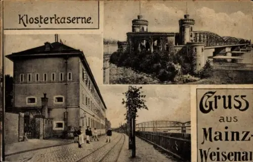 Ak Weisenau Mainz in Rheinland Pfalz, Klosterkaserne, Brücke